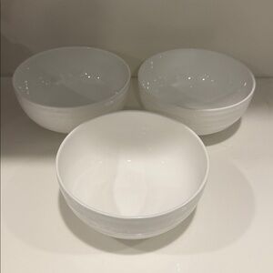 Gibson Elite PASCALE Elegant White Ceramic Bone China Soup Bowl Set of 3